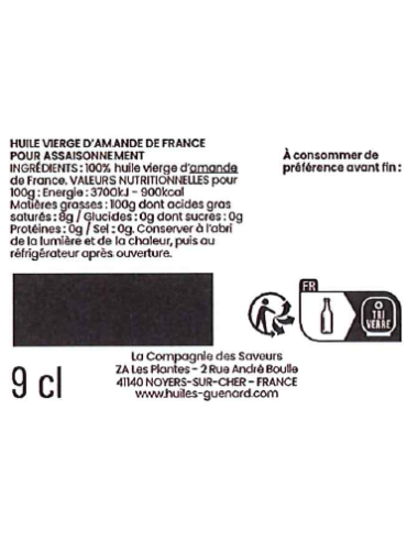 Huile d'Amande de France 100% vierge