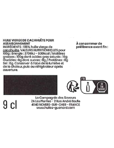 Huile de Cacahuète 100% vierge