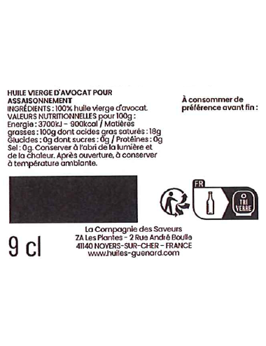 Huile d'Avocat 100% vierge