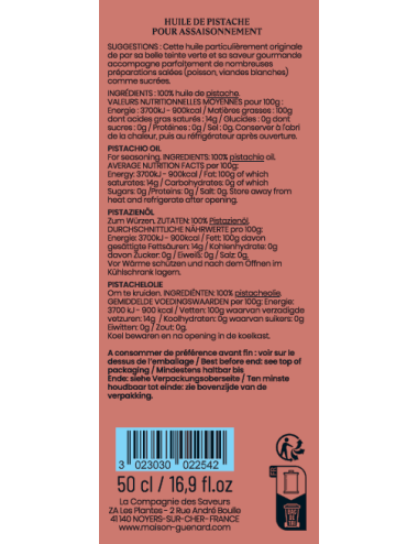 Huile de pistache - Bidon 50cL