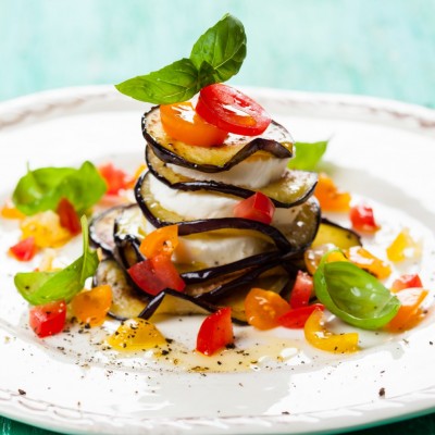 Mediterranean Salad of Roasted Eggplant