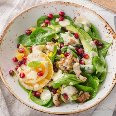 Avocado, grapefruit and shrimp salad