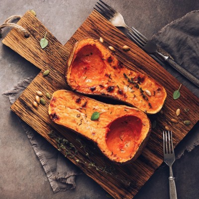 Roast Butternut squash with hazelnut oil