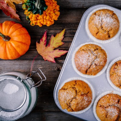 Sweet pumpkin and almond muffins
