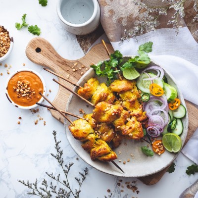 Recipe for Chicken Skewers with Satay Sauce