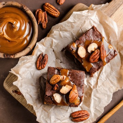 Recette de Brownies au chocolat, caramel & Huile de Noix de Pécan
