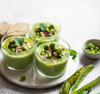 Gaspacho de petits pois & menthe
