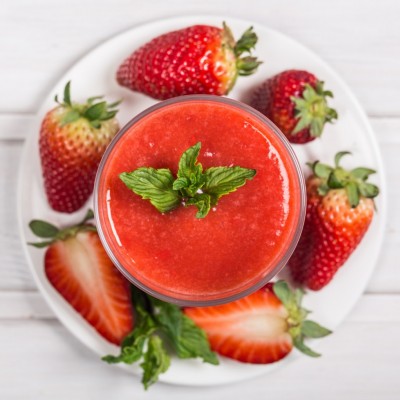 Strawberry Gazpacho with Pistachio