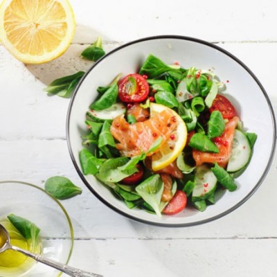 Recette de Salade de Mesclun et Saumon fumé