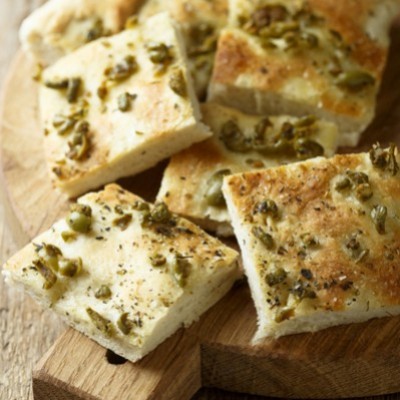 Olive Fougasse and pine nut oil